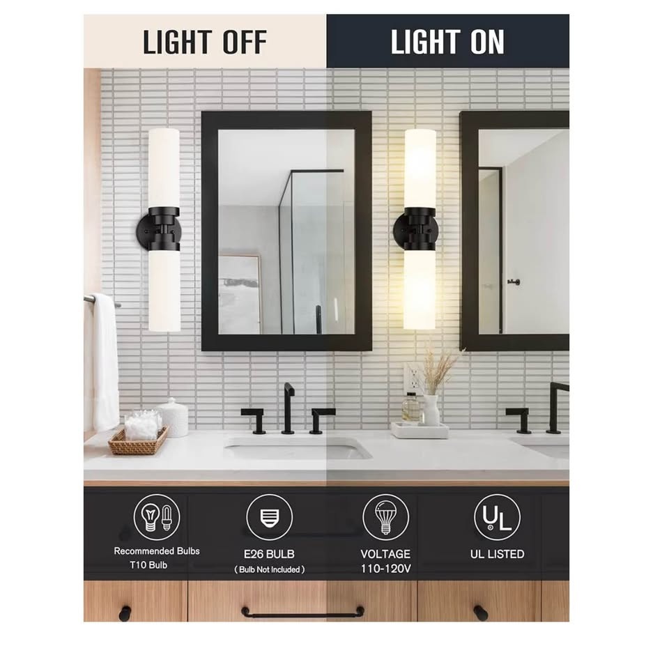 Black Vanity Lights for Bathroom - photo 2