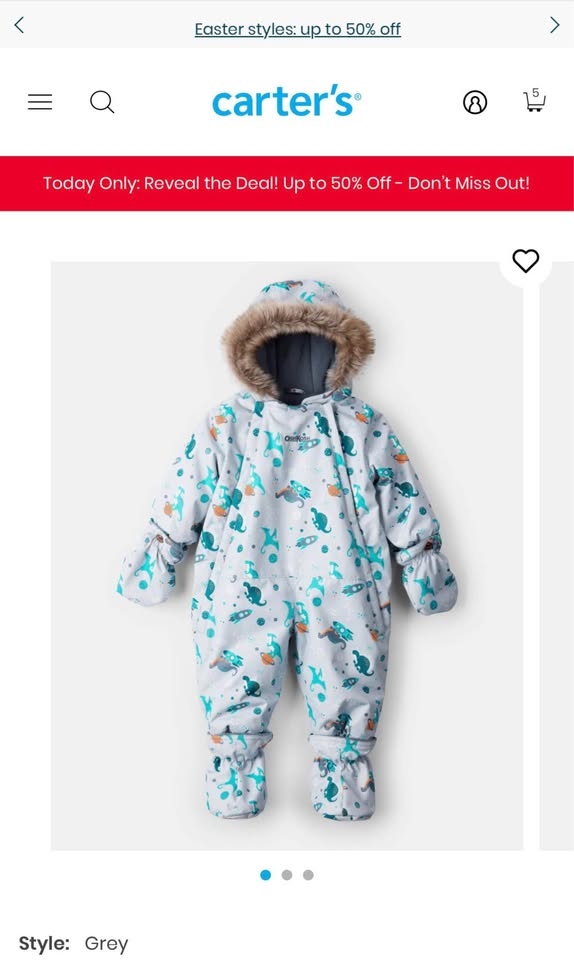 BRAND NEW Carter's Baby Sherpa-Lined Snowsuit – Never Worn - photo 5
