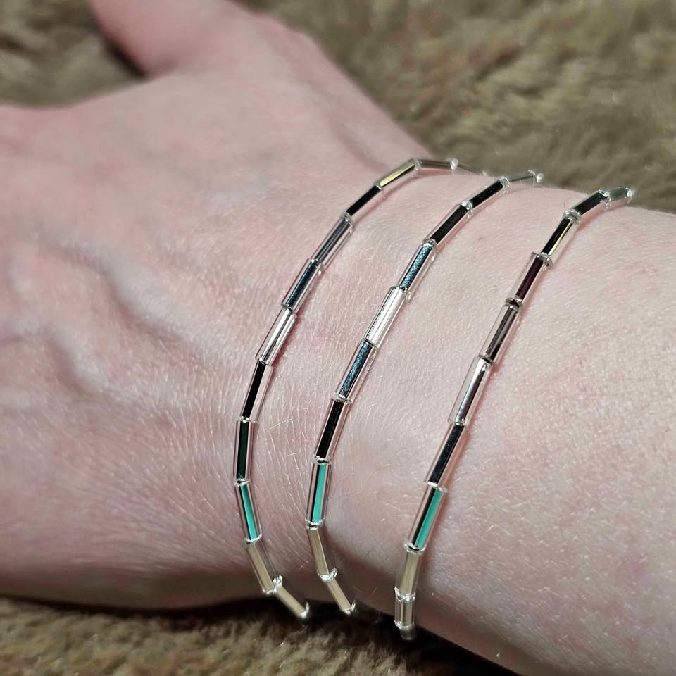 Glass Mirror Tube Bracelet