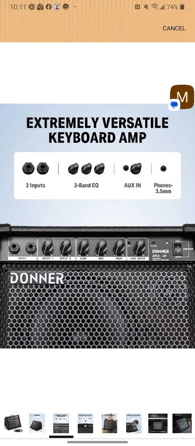 Donner DKA-20 Keyboard Amplifier – 20W Amp - photo 4