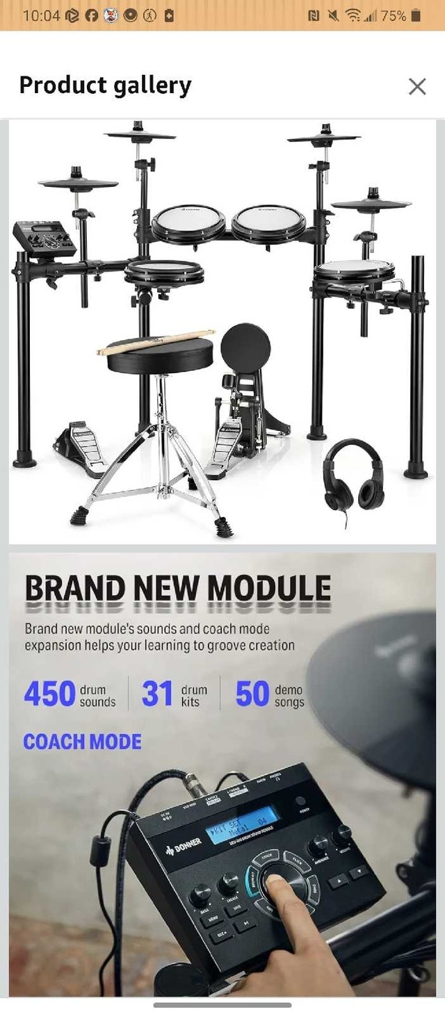 Donner DED-200 Electronic Drum Set - photo 2