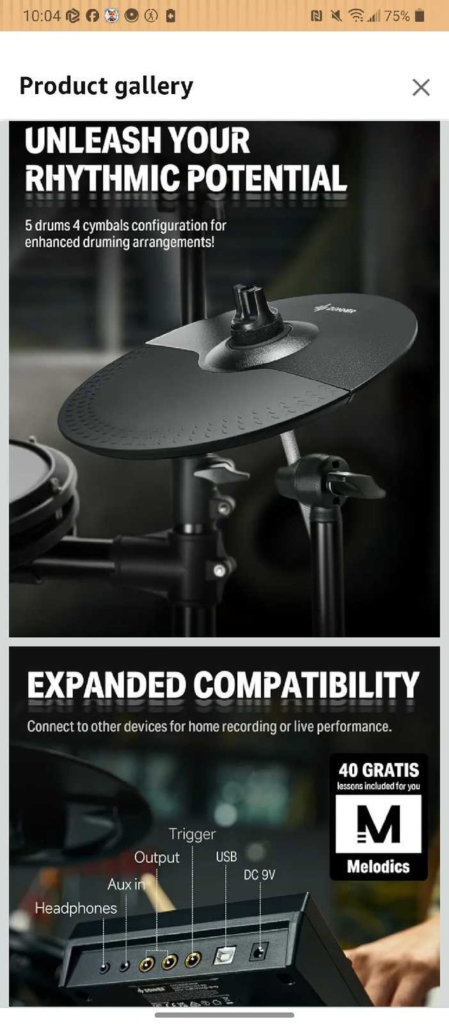 Donner DED-200 Electronic Drum Set - photo 3