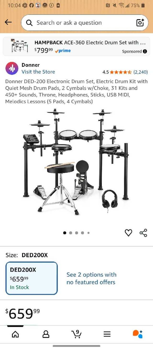 Donner DED-200 Electronic Drum Set - photo 5