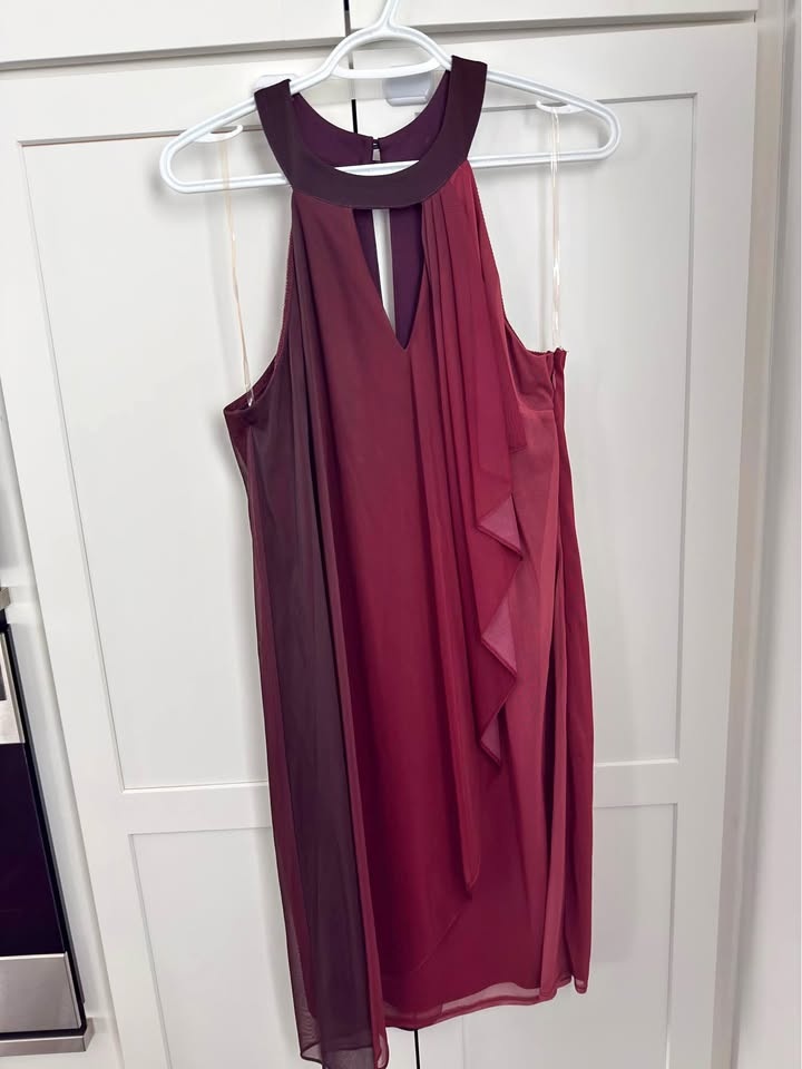 Elegant Dress Size L - Deep Wine Red/Burgundy