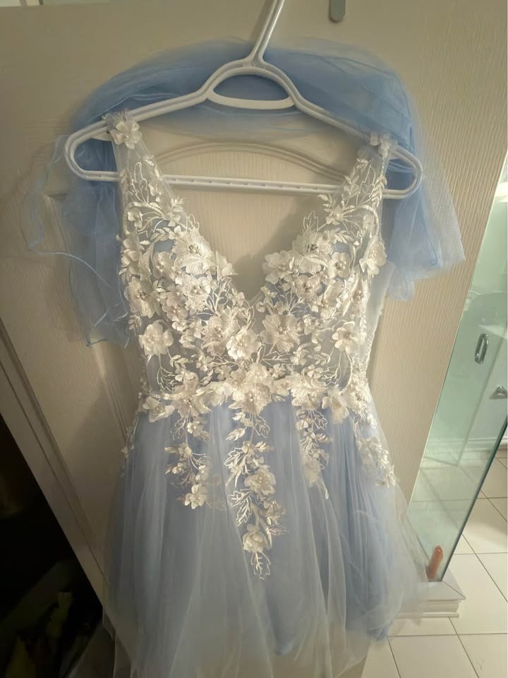 Elegant Light Blue Formal Dress - photo 3