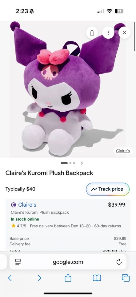 Kuromi Plush Backpack - photo 2