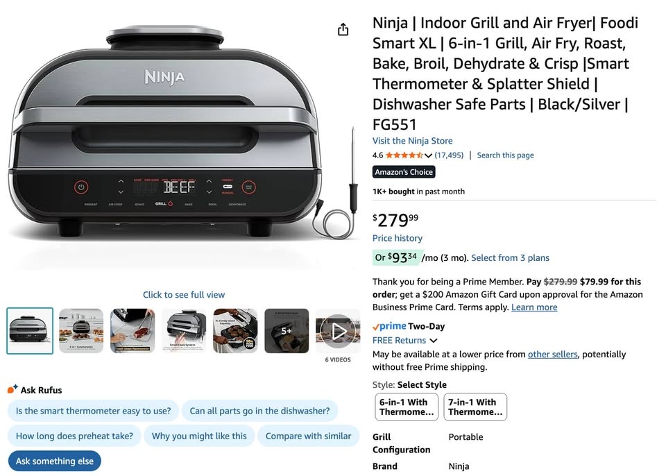 Like-New Ninja Foodi Smart XL Grill (All Accessories Included) - photo 5
