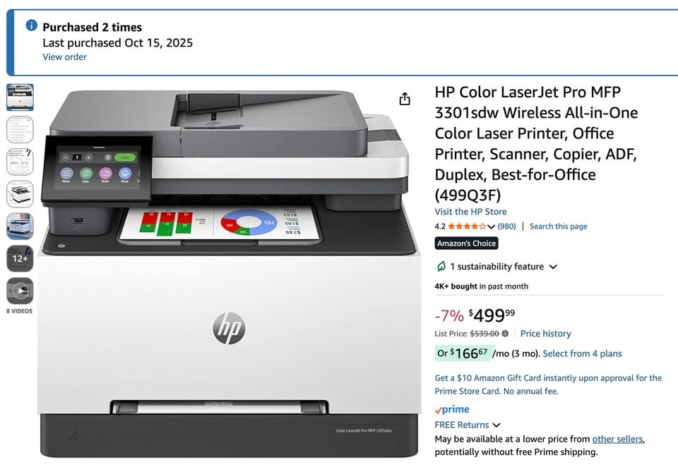 Like-New HP Color LaserJet Pro MFP 3301sdw - photo 4
