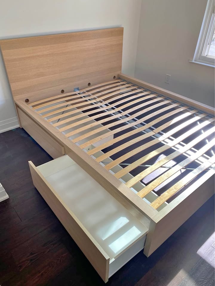 Double bed frame with storage