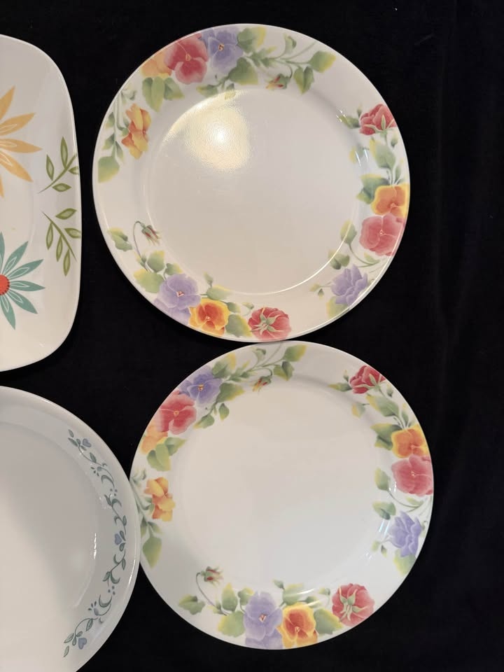 Corelle Dinnerware Set + 2 Floral Plates – 10 Pieces 🍽️✨ - photo 5