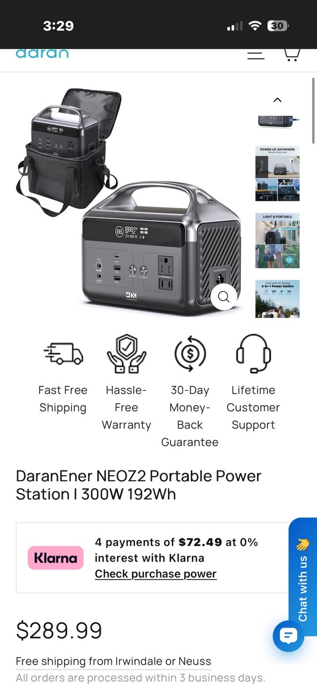 DaranEner NEOZ2 Portable Power Station 300W 192Wh