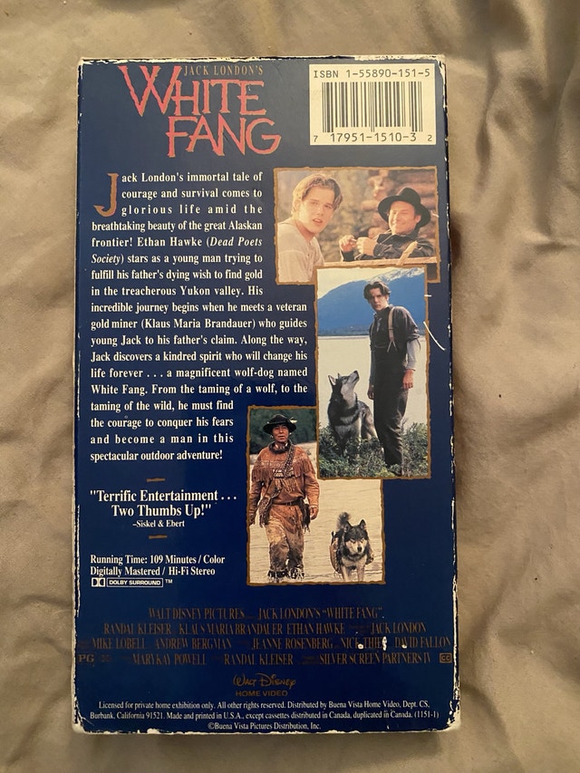 White Fang VHS - photo 2
