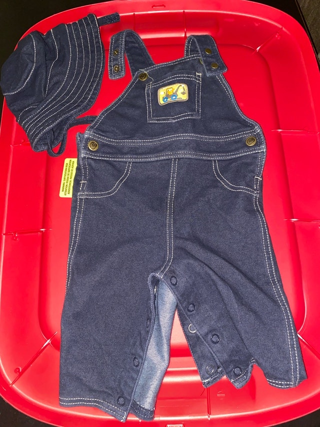Please Mum 3-6 Months Overalls and Hat