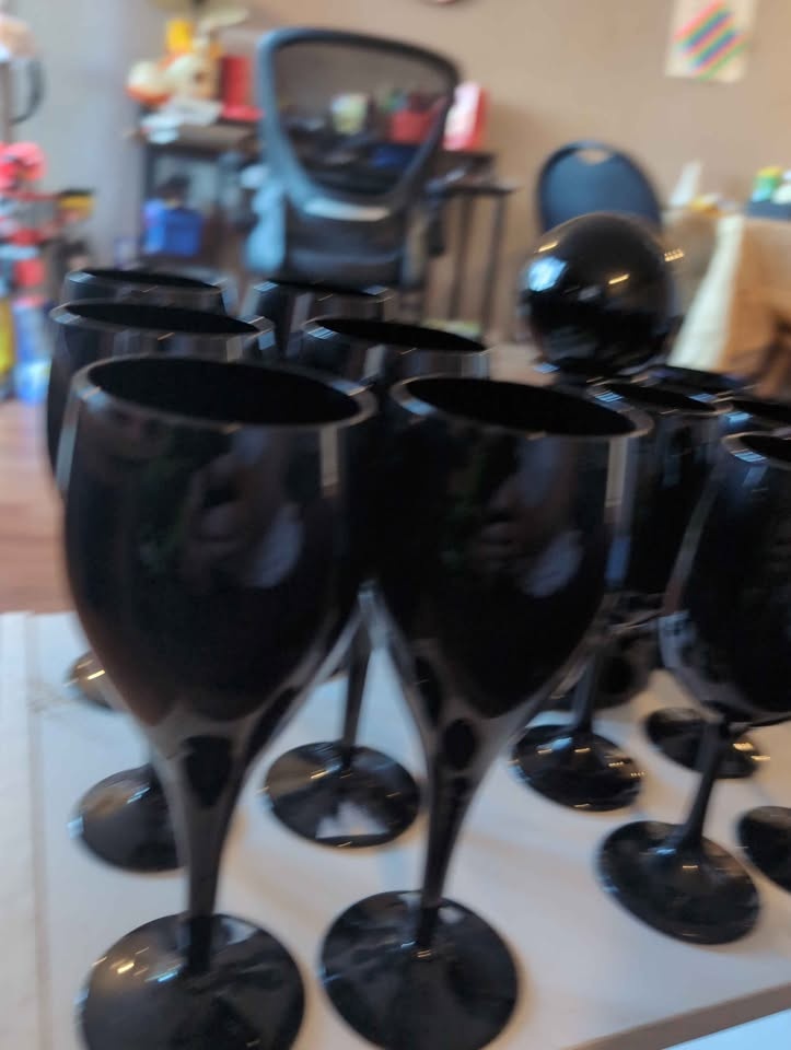 Vintage Bohemia Crystal Black Stemware Set with Decanter - photo 4