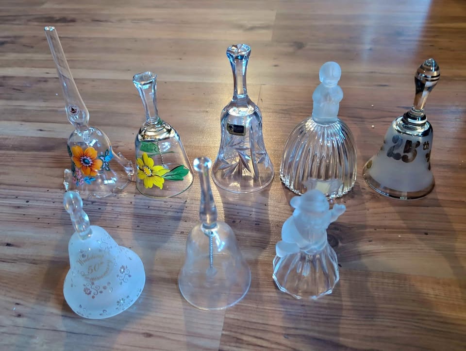 Vintage Glass Bell Collection – 8 Decorative Bells