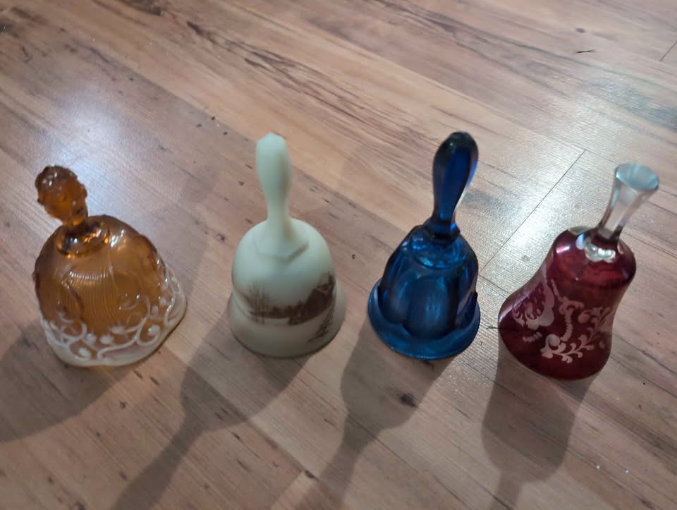 Vintage Glass Bell Collection – 4 Decorative Bells