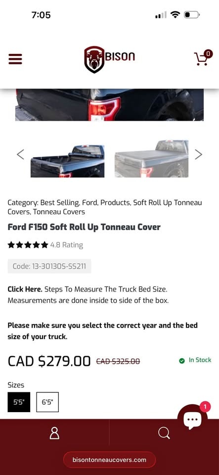 New 6.5 ft Soft Roll-Up Tonneau Cover for Ford F150