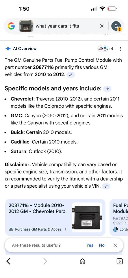 GM Fuel Pump Control Module 20877116 - photo 2
