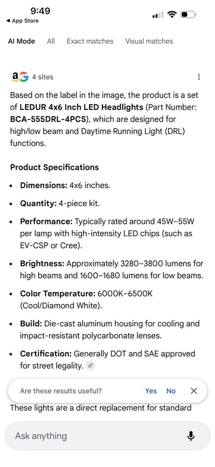 4 New LEDUR 4x6 Inch LED Headlights - $80 - photo 4