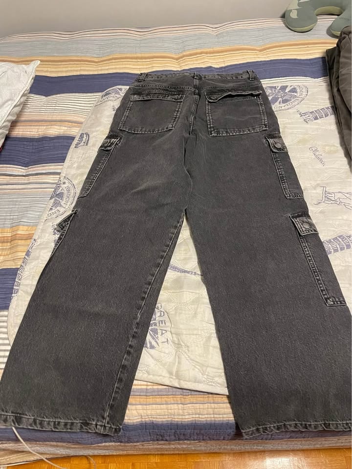 ZARA Zipper Cargo Pocket Pants Denim Jeans 5585/400/800 Sz 32 - photo 3