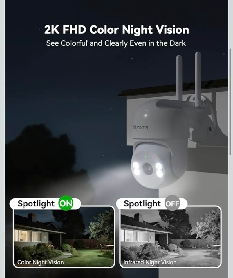 New blurams 2K Security Camera Outdoor, 360° PTZ Home Security - photo 3