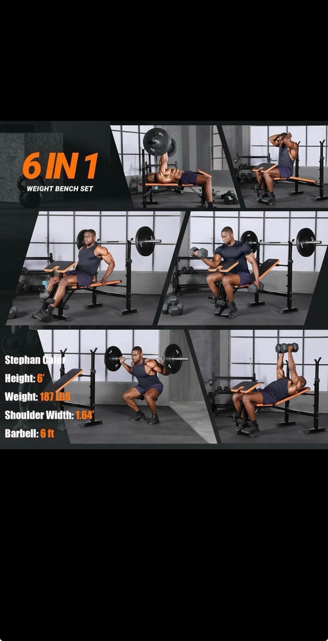 6 in 1 Weight Bench Set for Home Gym - photo 3