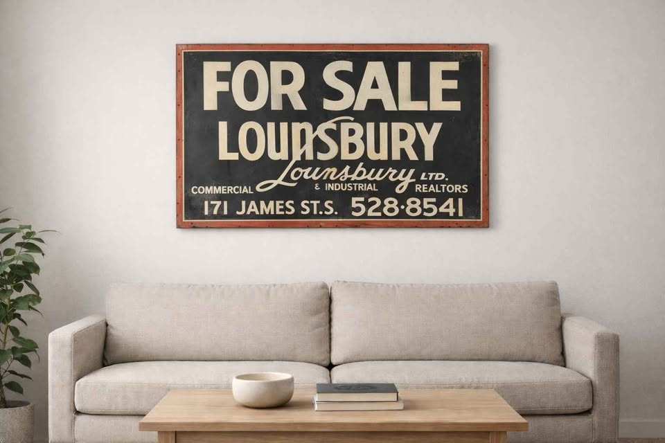 Vintage Lounsbury LTD Real Estate Metal Sign - photo 2