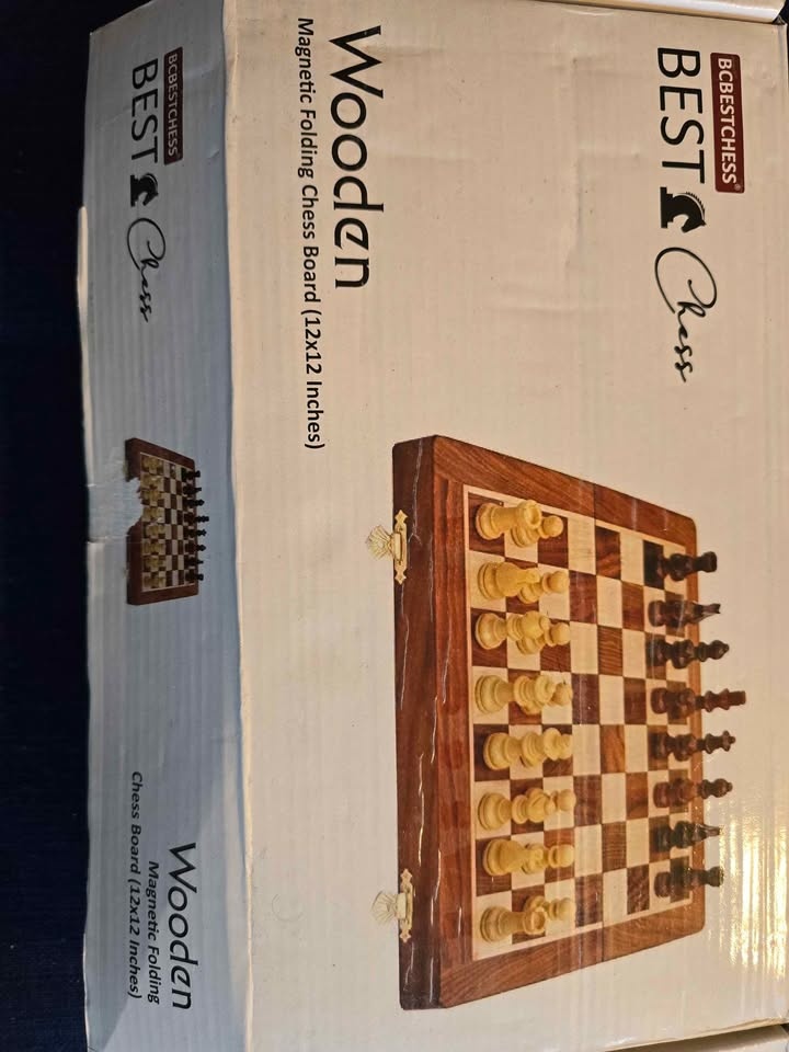 BCBESTCHESS Wooden Magnetic Folding Chess Set 12x12in - photo 2