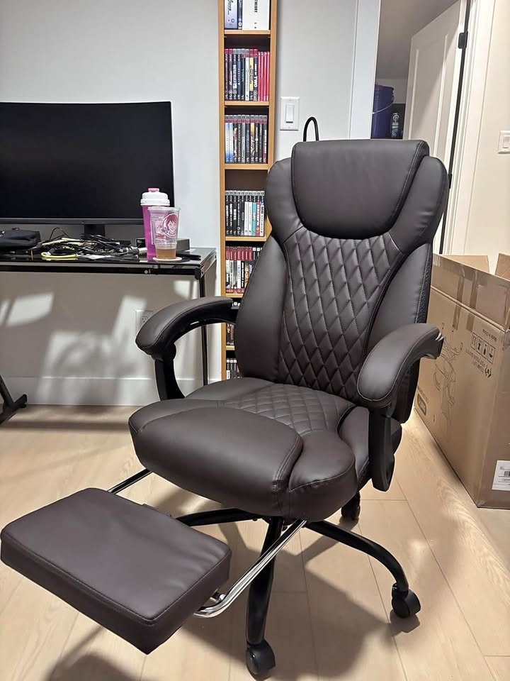 Large Reclining Office Chair with Footrest