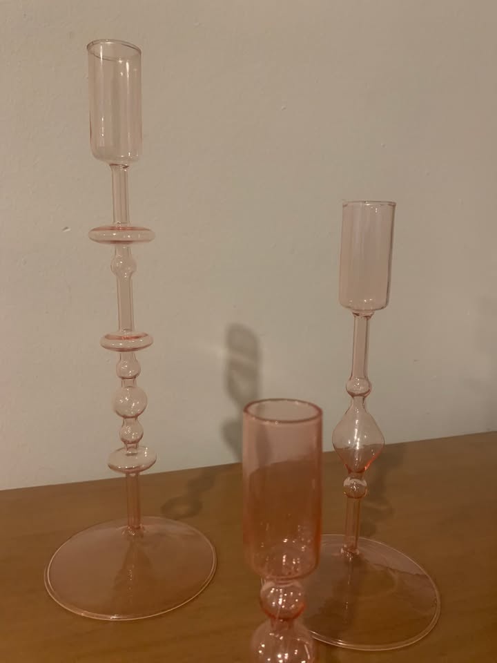 Glass Taper Candle Holders - Set of 3 - photo 2