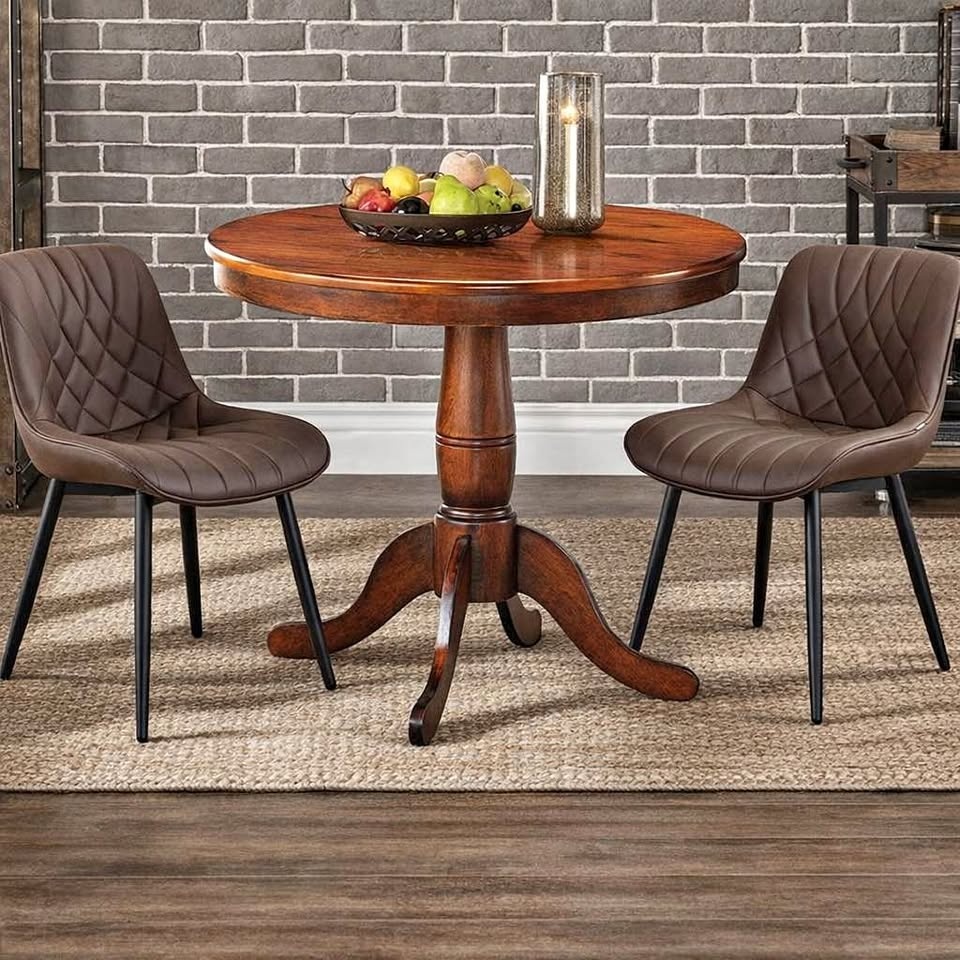 Brand New 32” Round Dining Table + YOUNUOKE Chairs (Set of 2)