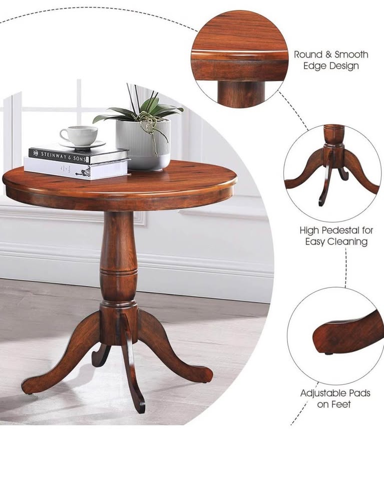 Brand New 32” Round Dining Table + YOUNUOKE Chairs (Set of 2) - photo 2
