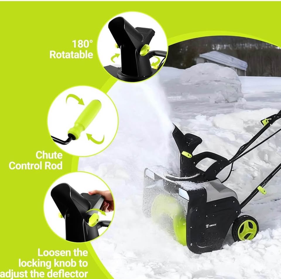 DEKOPRO 20” Electric Snow Blower – 15A Motor - photo 4