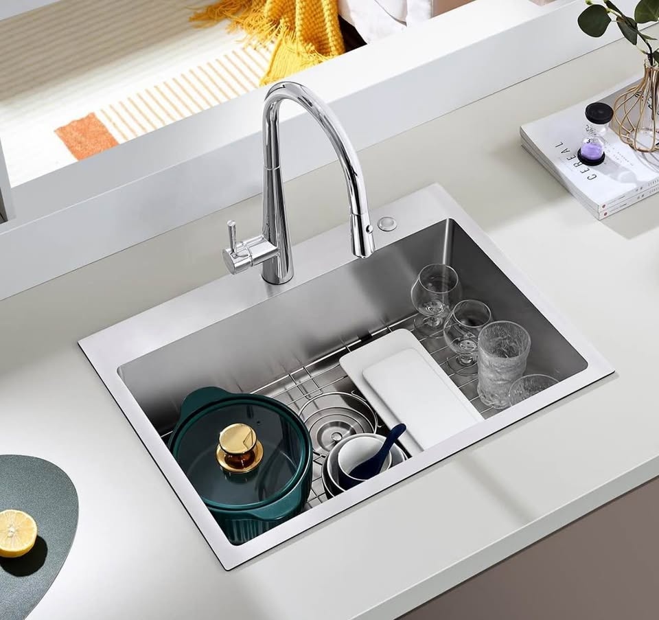 Premium 25” Stainless Steel Drop-In Kitchen Sink
