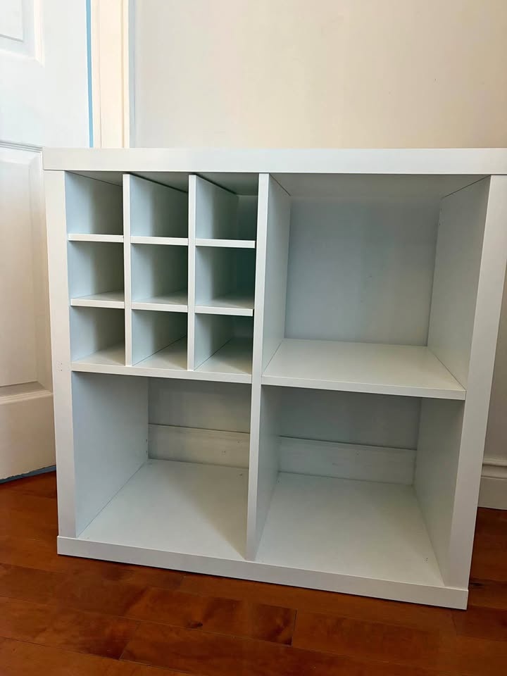 IKEA KALLAX 4x4 White Shelving Unit w/ Bottle Insert
