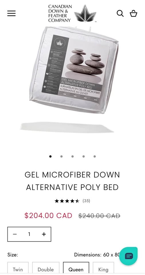 Canadian Down & Feather Gel Microfiber Mattress Topper