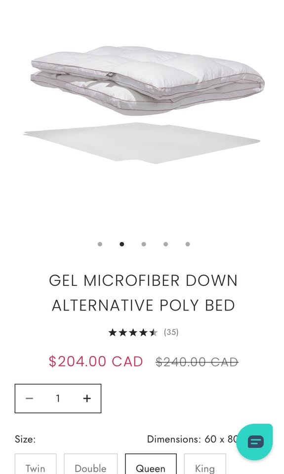 Canadian Down & Feather Gel Microfiber Mattress Topper - photo 2