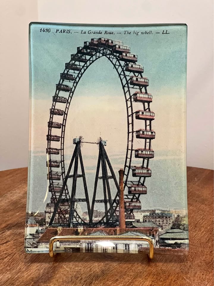 John Derian "La Grande Roue" Paris Decoupage Glass Tray