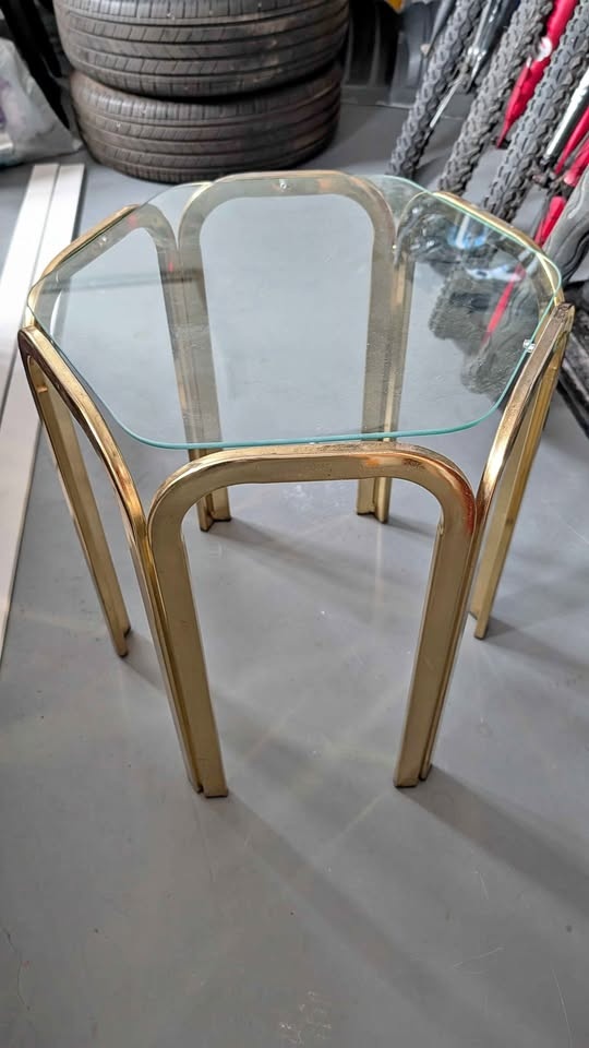 Hexagon Glass Side Table