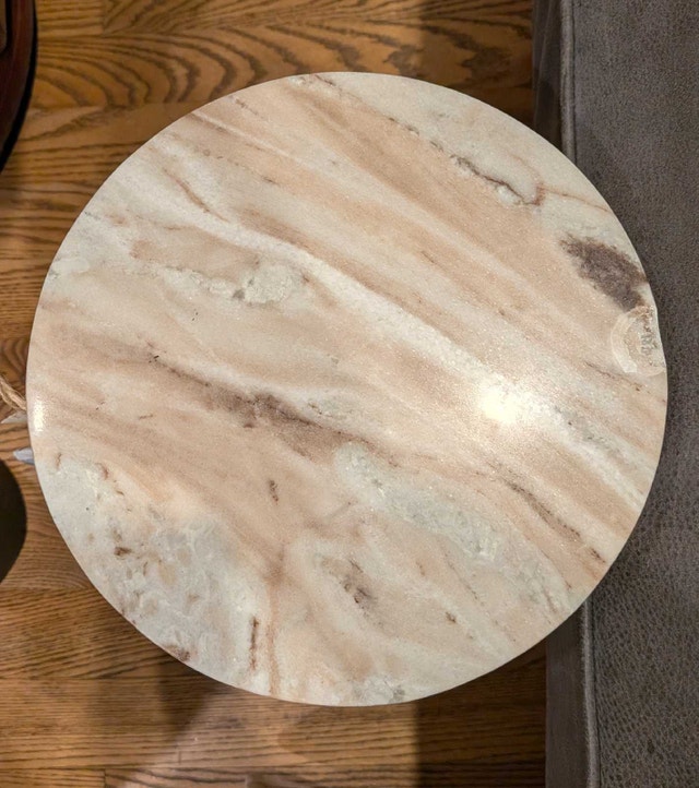 Solid Marble Pedestal Side Table - photo 3