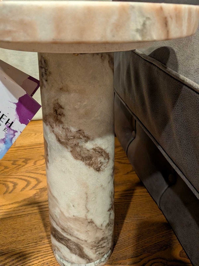 Solid Marble Pedestal Side Table - photo 4