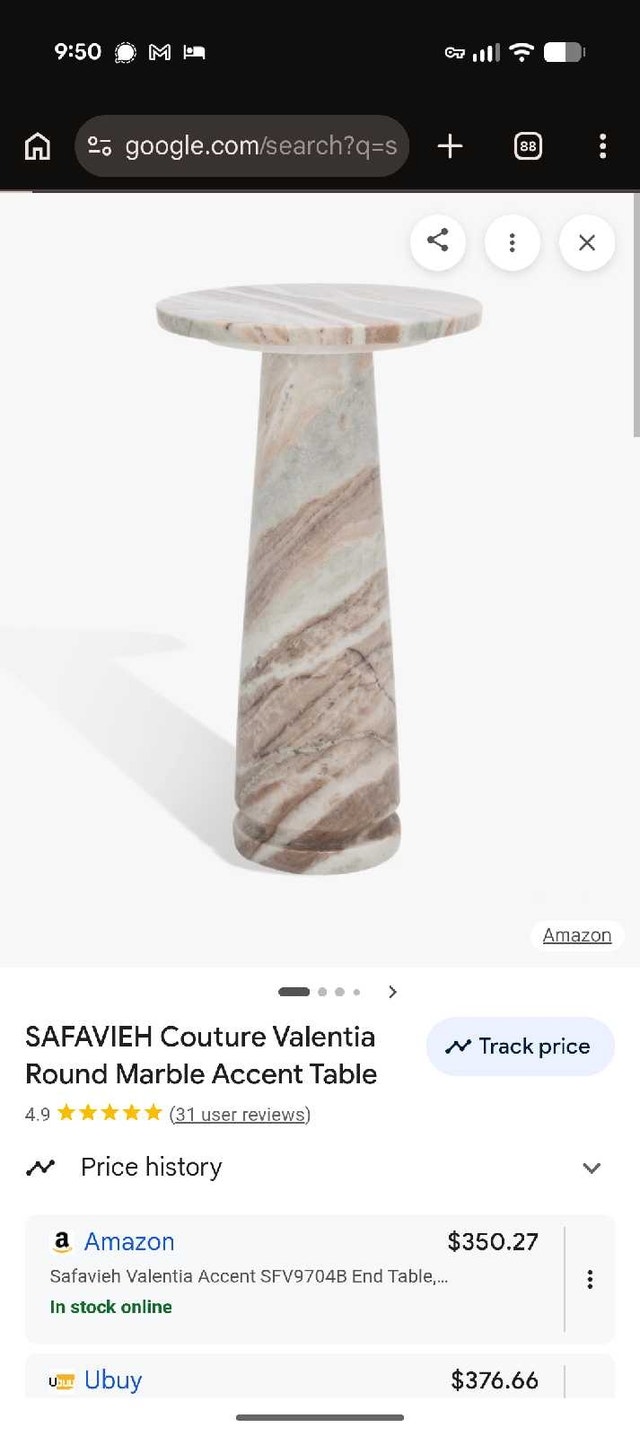 Solid Marble Pedestal Side Table - photo 5