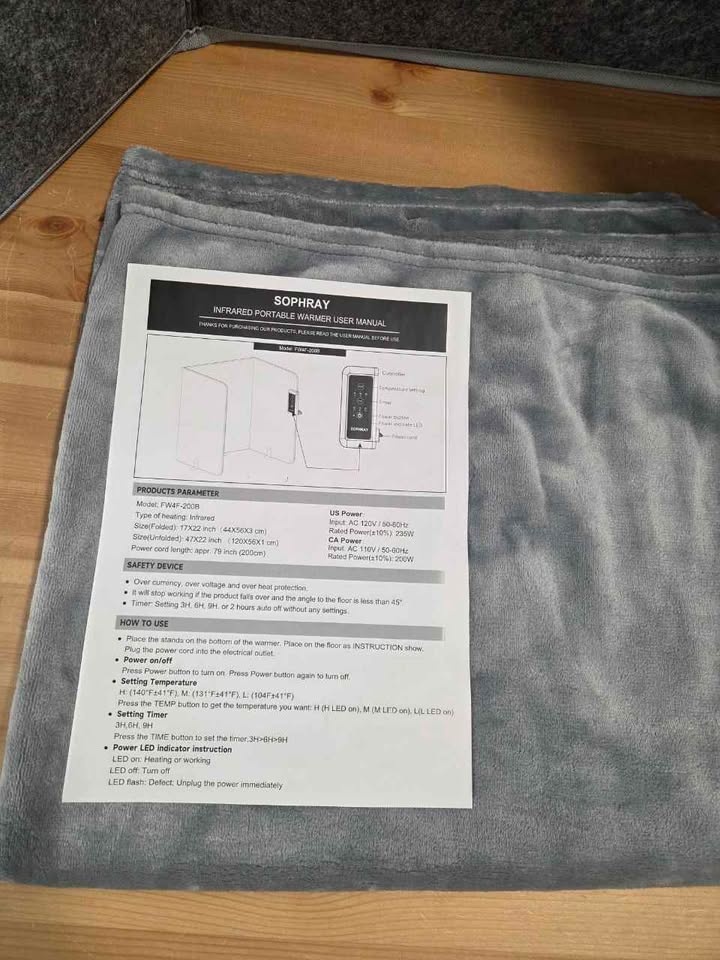 Foldable Leg Warmer 200W Personal Space Heater, New - photo 5