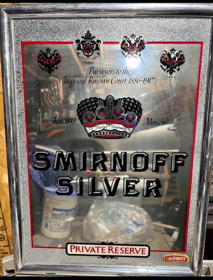 Vintage SMIRNOFF Silver Sign