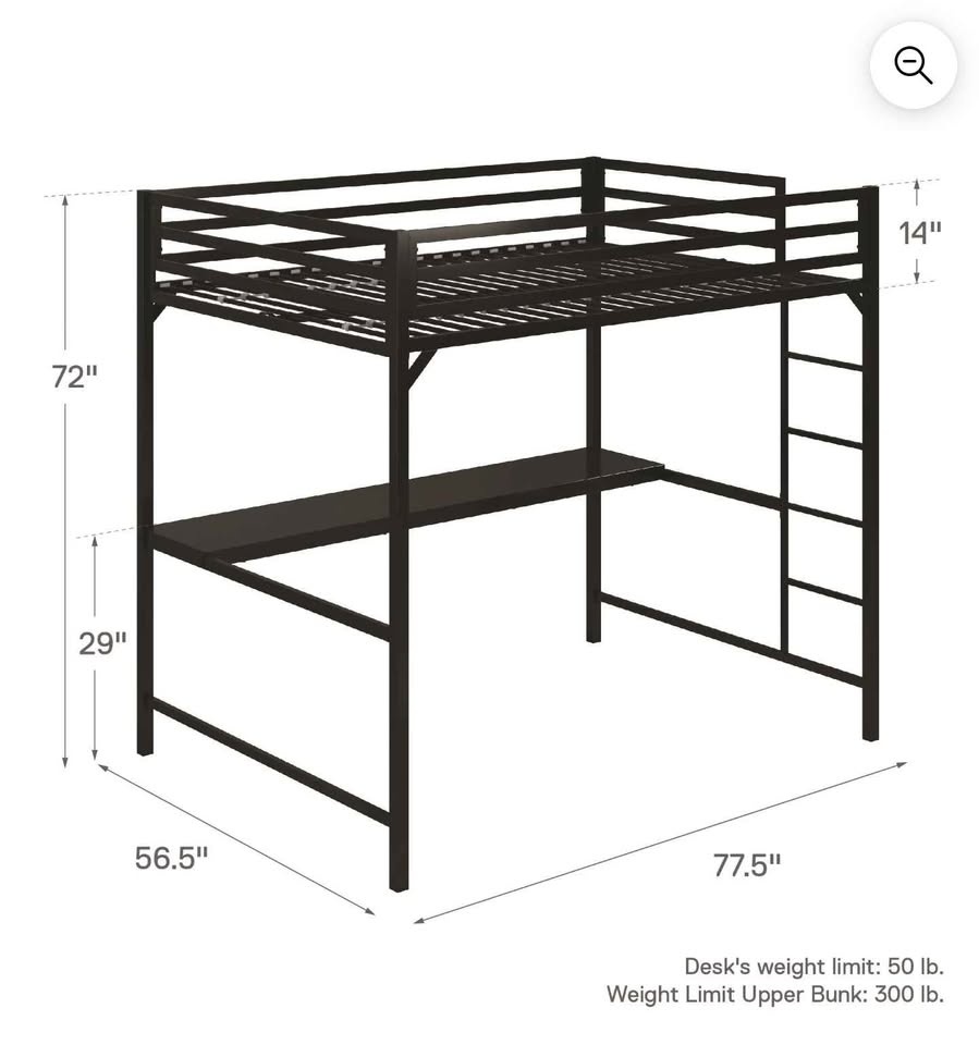 Loft bed / bunk bed with desk - photo 2