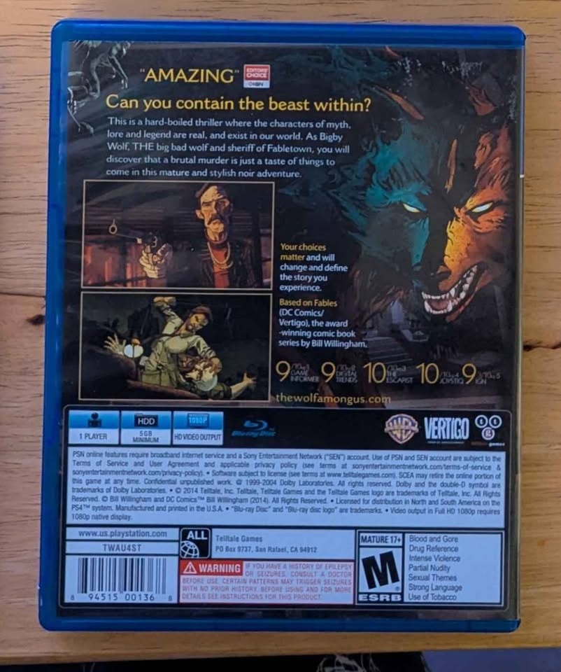 PS4 The Wolf Among Us – Telltale Game - photo 2