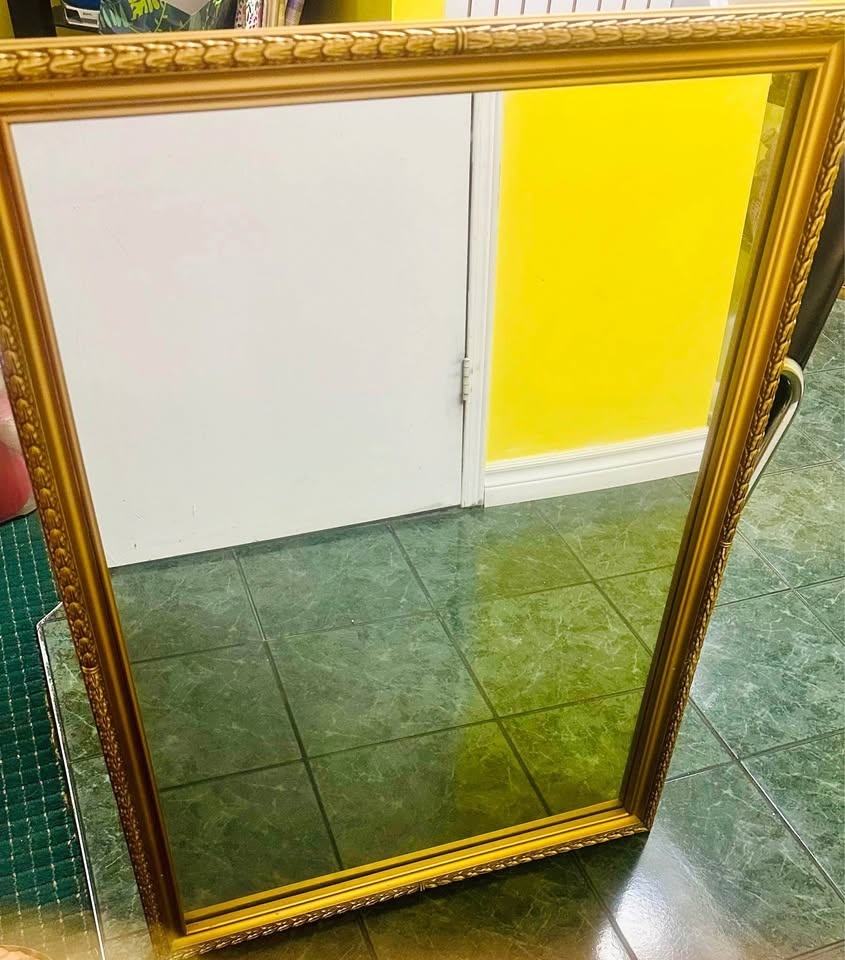 Large Mirror With Fancy Classic golden Frame