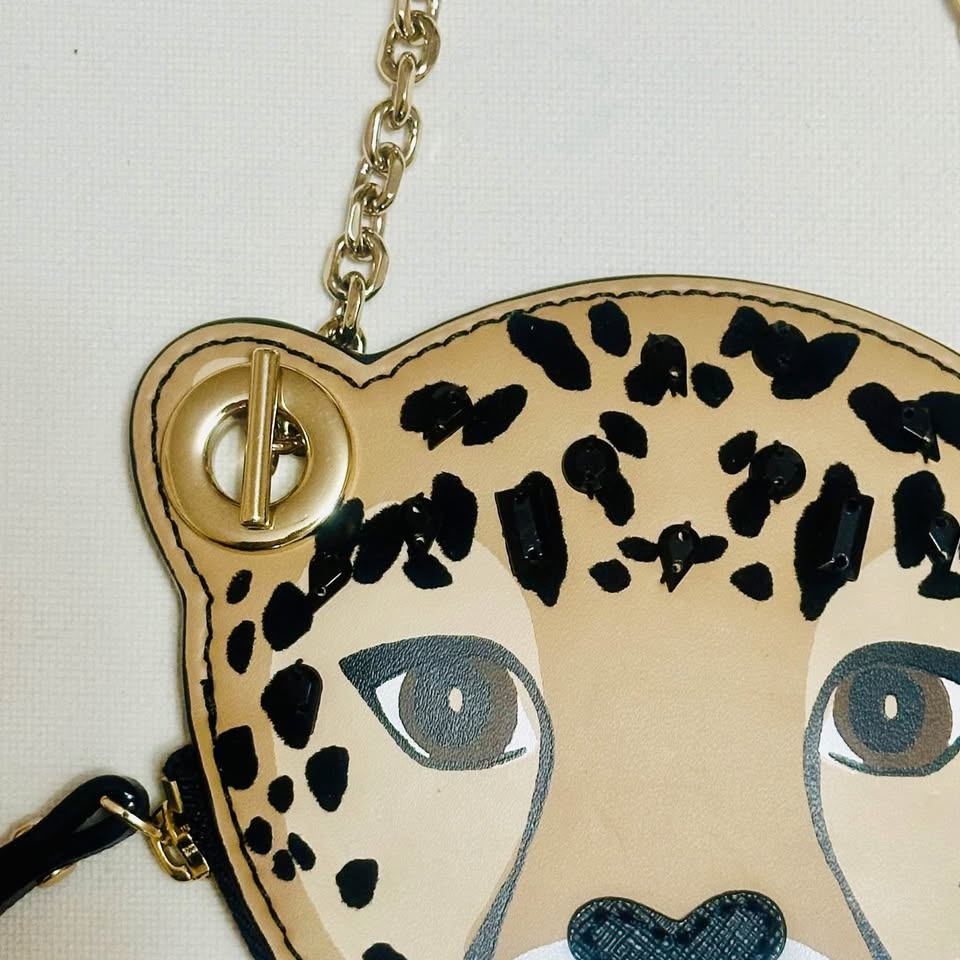 Kate Spade Woman's Leopard Wristlet Purse with Black Stones - photo 4