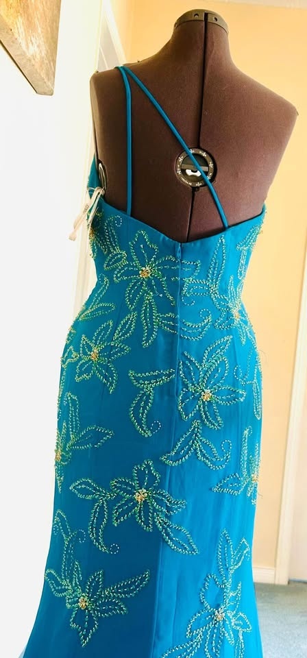 NWT Studio 17 Elegant Blue Beaded Mermaid Evening Gown - photo 5