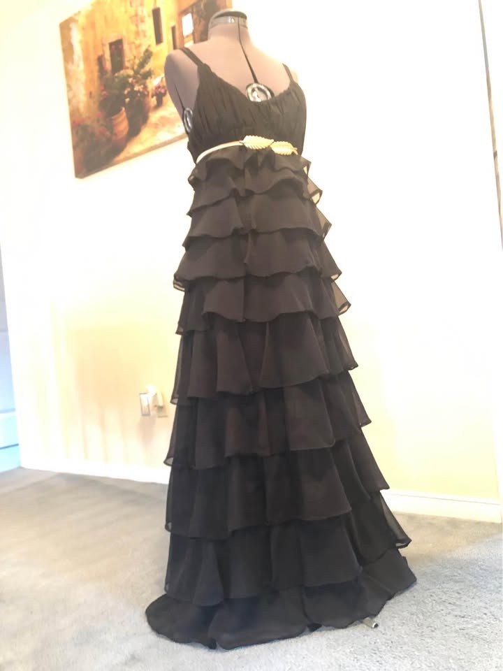 Almost new black long dress, Size S - photo 3